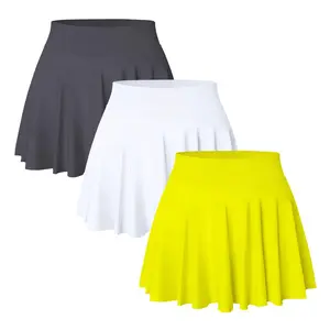 Women's Tennis Skirts 2 IN 1 With Pocket ,High Waist Flowy Stretchy Flared Summer Womenwear, Casual Mini Skirts for Indoor Outdoor Workout Clothes