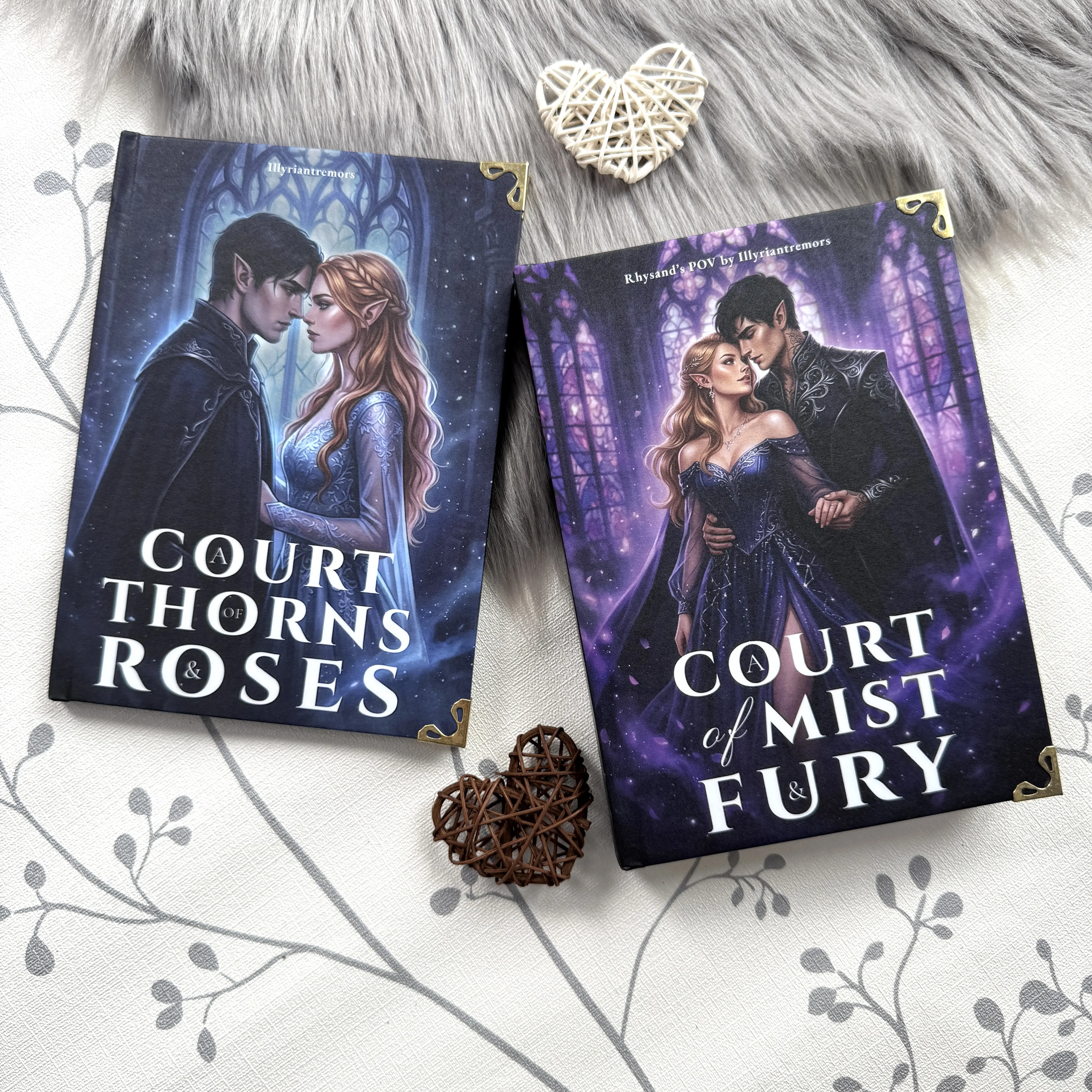 Handmade Rhysand POV Custom Hardcover Books ACOTAR and ACOMAF Combo with Metal Corners