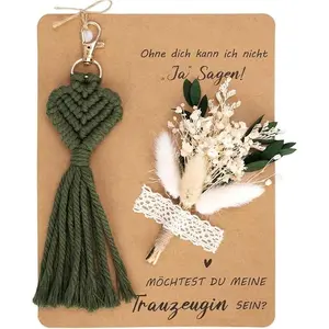 Veliora Gift B Bag Purse Charms for Handbags Flower Keychain Flower Bag Charm Heart Knitted Crochet Keychain with Kawaii Floral Card