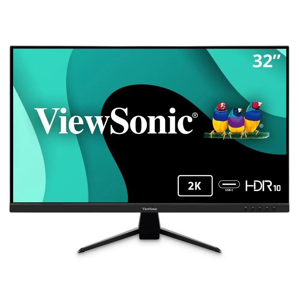 ViewSonic 32" 2K QHD Thin-Bezel IPS Monitor with 65W USB-C, HDMI, DP and HDR10