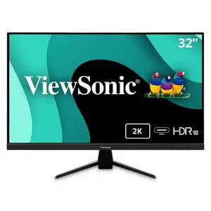 ViewSonic 32" 2K QHD Thin-Bezel IPS Monitor with 65W USB-C, HDMI, DP and HDR10