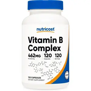 Nutricost High Potency Vitamin B Complex 462mg, 120 Capsules - with Vitamin C - Energy Complex