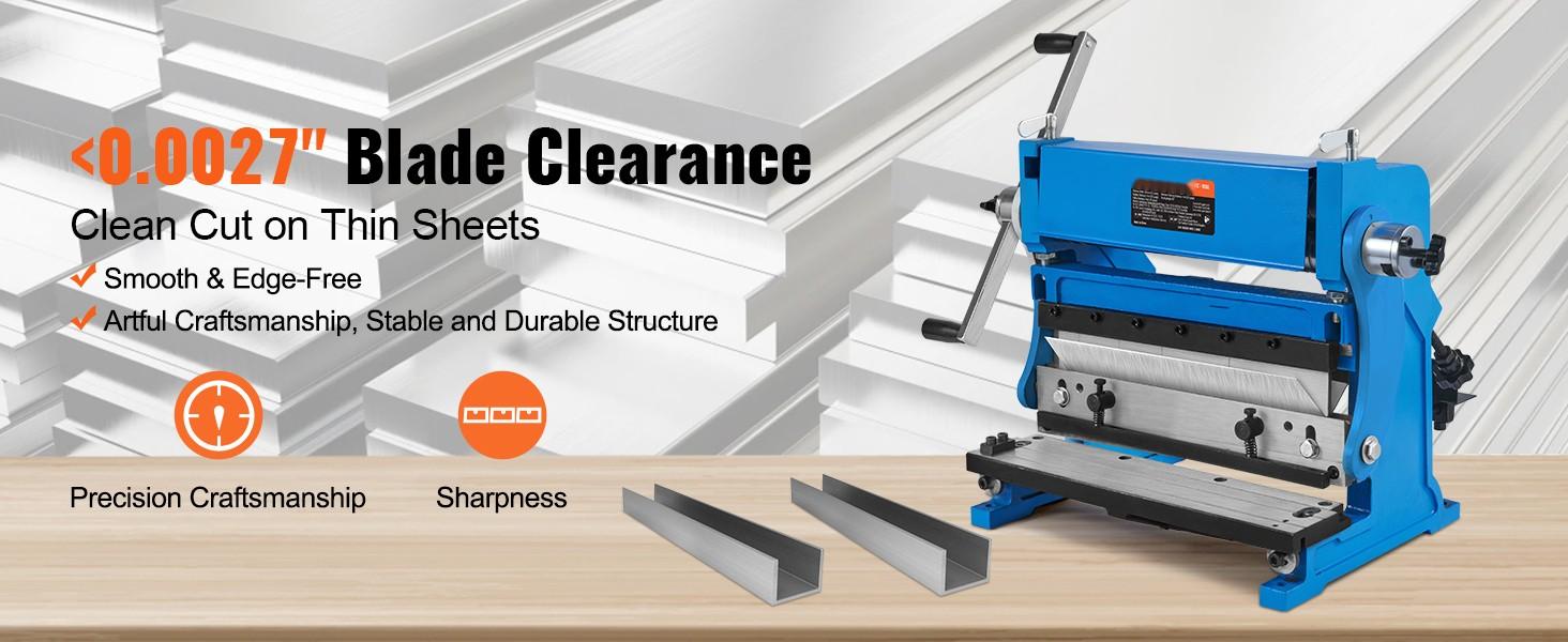 Sheet Metal Brake, 12-Inch, 3-In-1 Combination Shear Brake Roll Machine, 20-Gauge Capacity, 90-Degree Max Bend, Includes Shears And Slip Roll, Press Brake For Sheet Metal Bending, Shearing, Rolling, And Forming