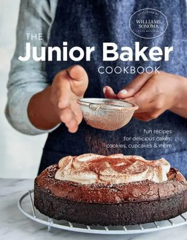 Used Baking Cookbook - The Junior Baker: Fun Recipes for Delicious Cakes, Cookies, Cupcakes & More (2018 Edition, 72 Page Hardcover) by Williams Sonoma Test Kitchen - English, for Beginning Bakers & Birthday Gifting, 72 Page Book