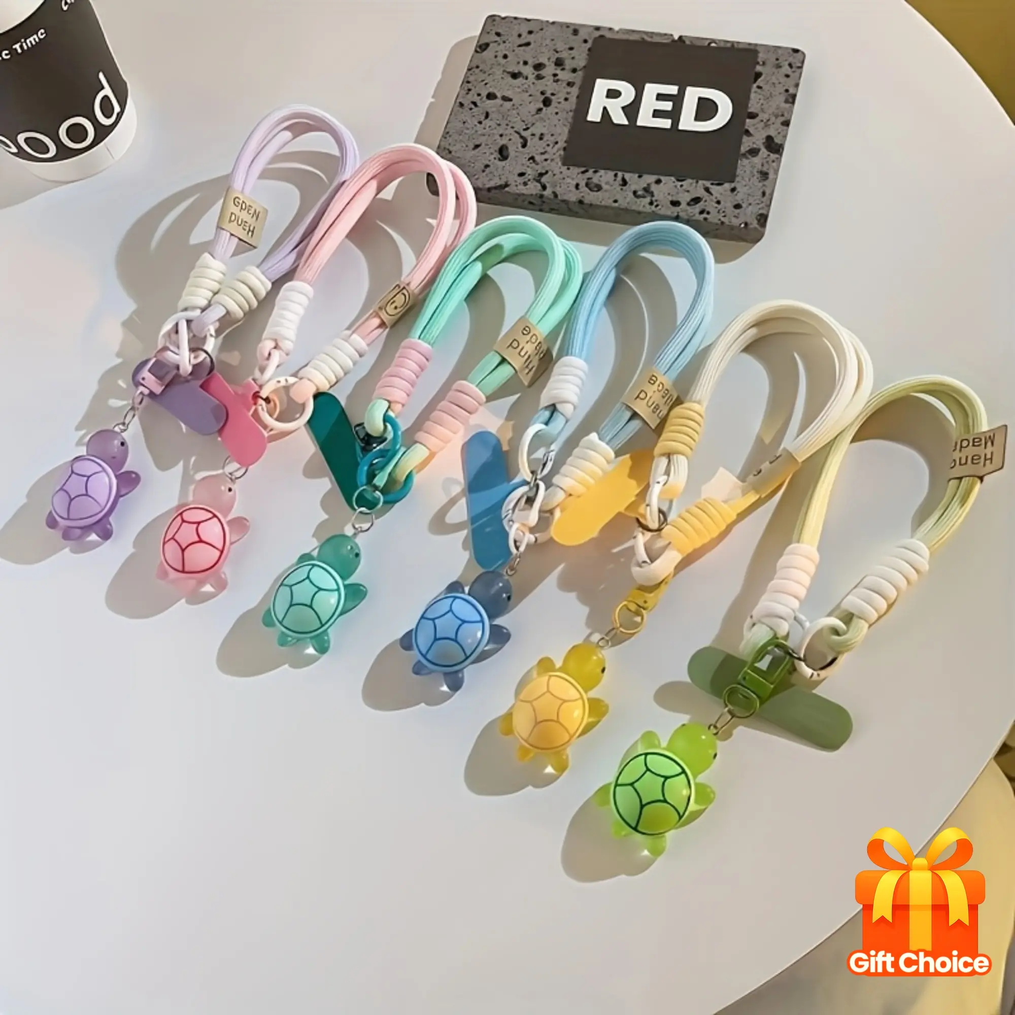 3pcs Set: Phone Lanyard Wrist Strap + Spacer + Lucky Turtle Charm • Cute Handmade Anti-Lost Turtle Wrist Strap • Universal Version for iPhone 17 Pro Max • Perfect Christmas Gift for Friends