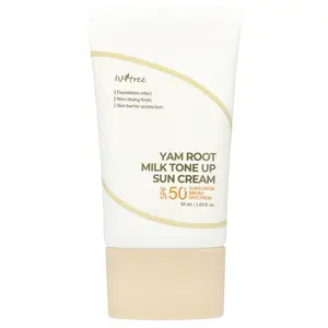 ISNtree Yam Root Milk Tone Up Sun Cream, SPF 50+, 1.69 fl oz (50 ml)