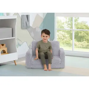 Cozee Flip-Out Sherpa 2-in-1 Convertible Chair to Lounger for Kids