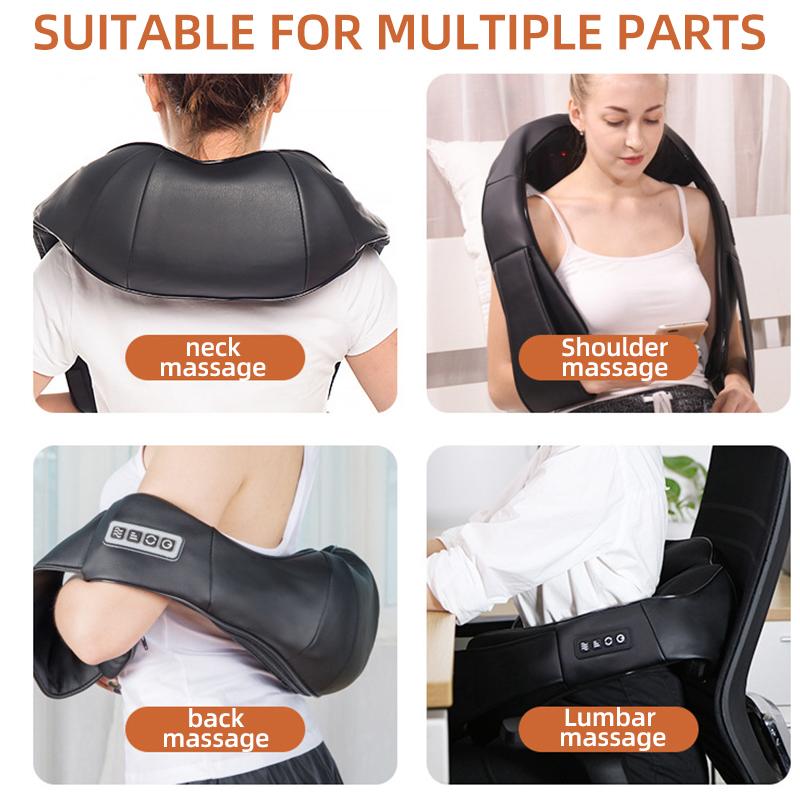【Mother's Day Gift】Heated Back  Portable Rechargeable Shiatsu Massager, Neck Muscle Relaxation Massager, Vibration Heating Device Suitable for Family Relaxation, Gift for Parents