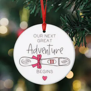 Our Next Great Adventure Begins, Bow Round Ceramic Home Decor, Christmas Tree Ornaments, Window Fireplace Garden Hanging Decorations, Holiday Gifts