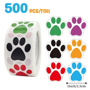 500pcs Dog Paw Print Stickers Roll, Graduation Party Decorations, Wedding Favors, Office Supplies, Bridesmaid Gifts, Gift Wrapping Labels, Decal Sticker