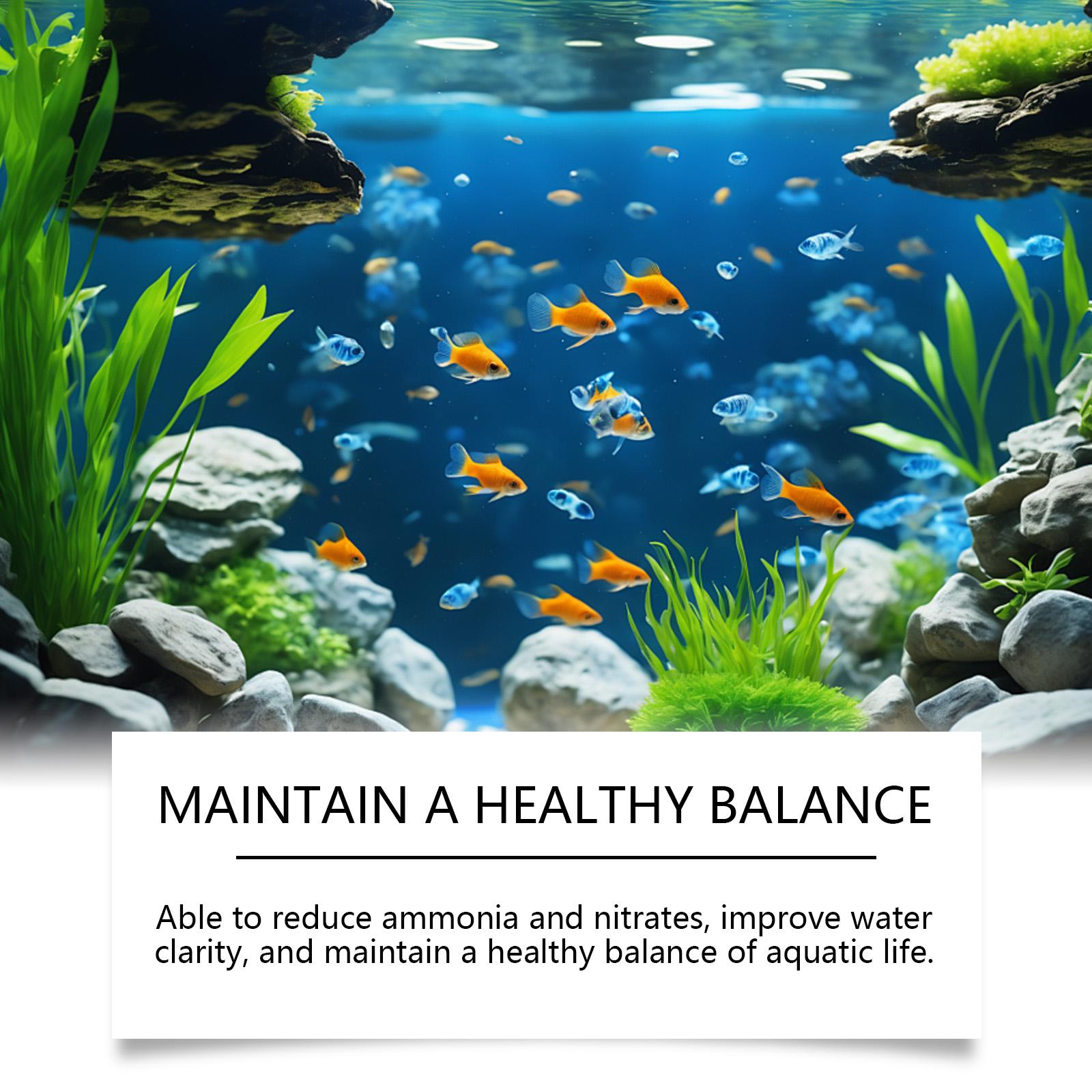 Aquarium Water Clarifier Cleans Tank Stains Removes Moss & Algae Purifies Water Safe for Fish Daily Maintenance Formula
