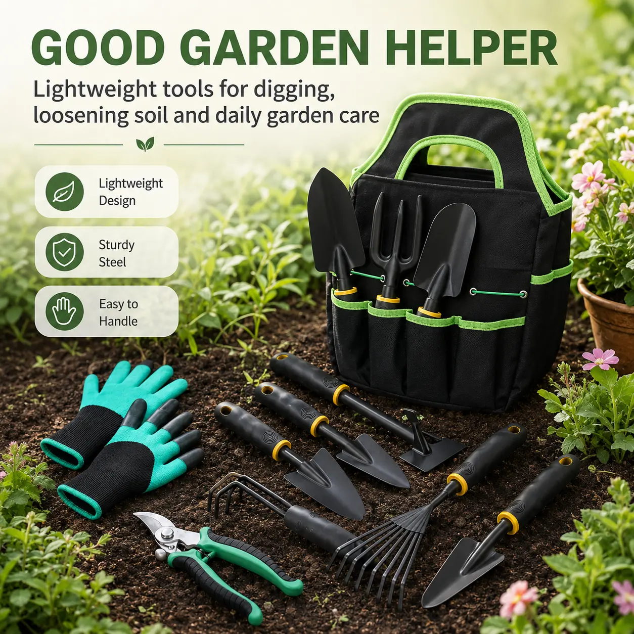 Garden Tool Hand Trowel,Rake,Cultivator,Weeder Tools With Ergonomic Handle,Garden Lawn Farmland Transplant Gardening Bonsai Tool