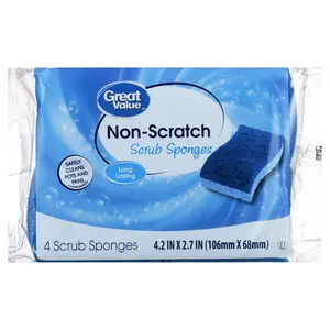 Non-Scratch Scrub Sponges, 4 Count