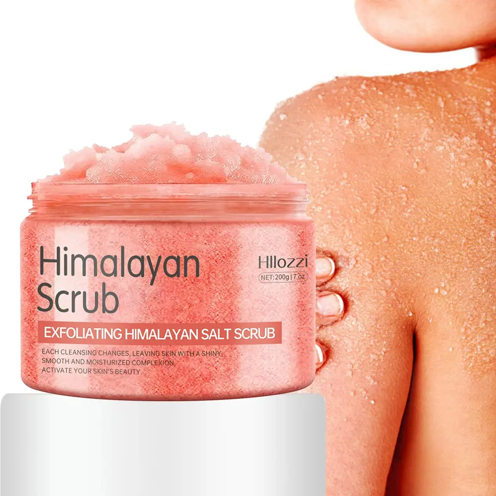 Himalayan Salt Gentle Exfoliator with Collagen Boost, Coconut Oil & Botanical Ingredients, 7oz Sensitive-Safe Brightening Scrub for Face & Body, Anti-Aging Body Care for All Skin Types, Fragrance-Free