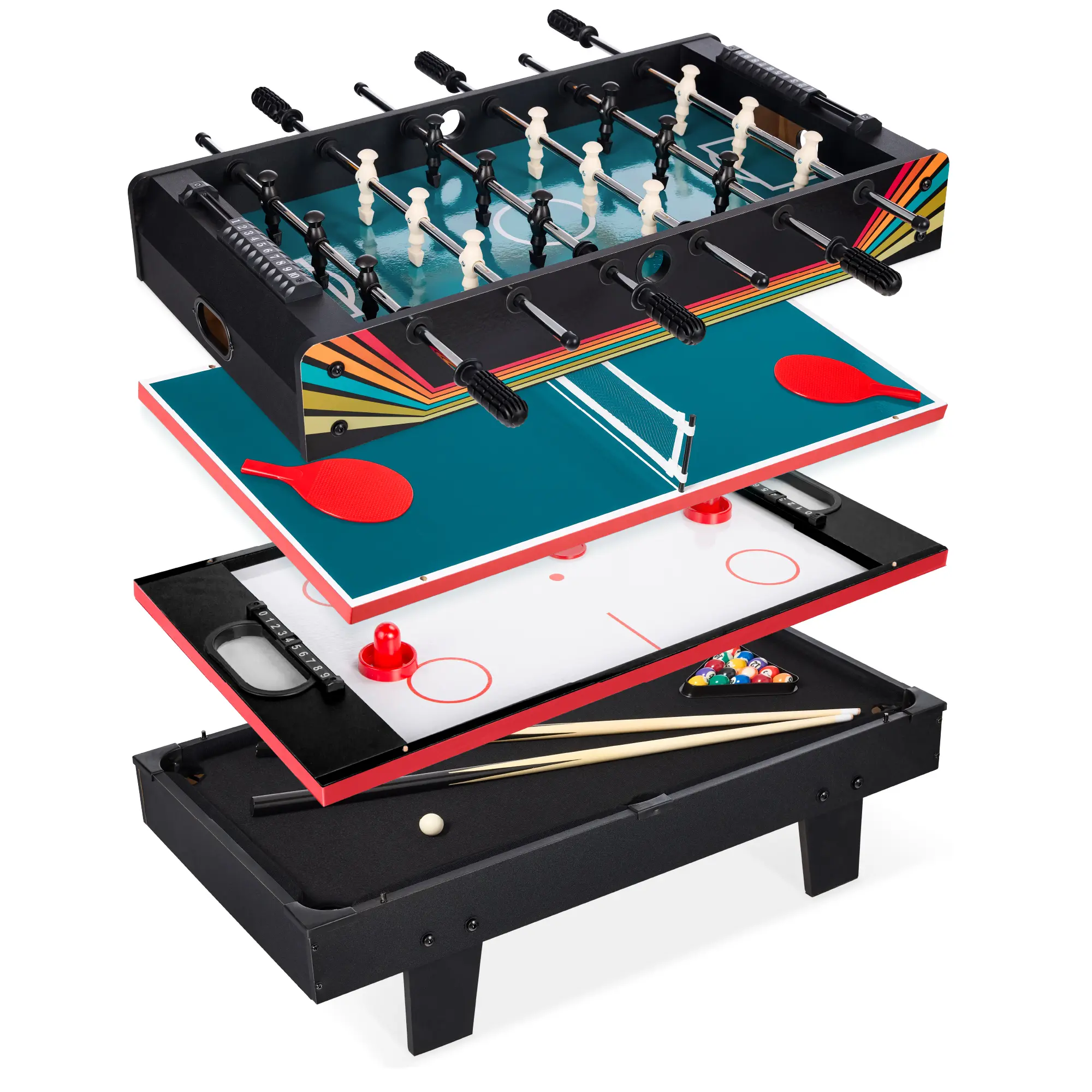 Best Choice Products 4-in-1 Multi Game Table, Childrens Arcade Set w/ Pool Billiards, Air Hockey, Foosball Best Choice Products 4-in-1 Multi Game Table, Childrens Arcade Set w/ Pool Billiards, Air Hockey, Foosball