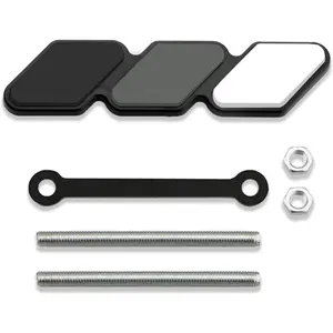 Grille Decor Badge, Tri-Color Grille Insert Trims, Tri-Color Grille Badge Emblem Decoration Accessories Car Truck Label Fit for Most Vehicles (Grey)