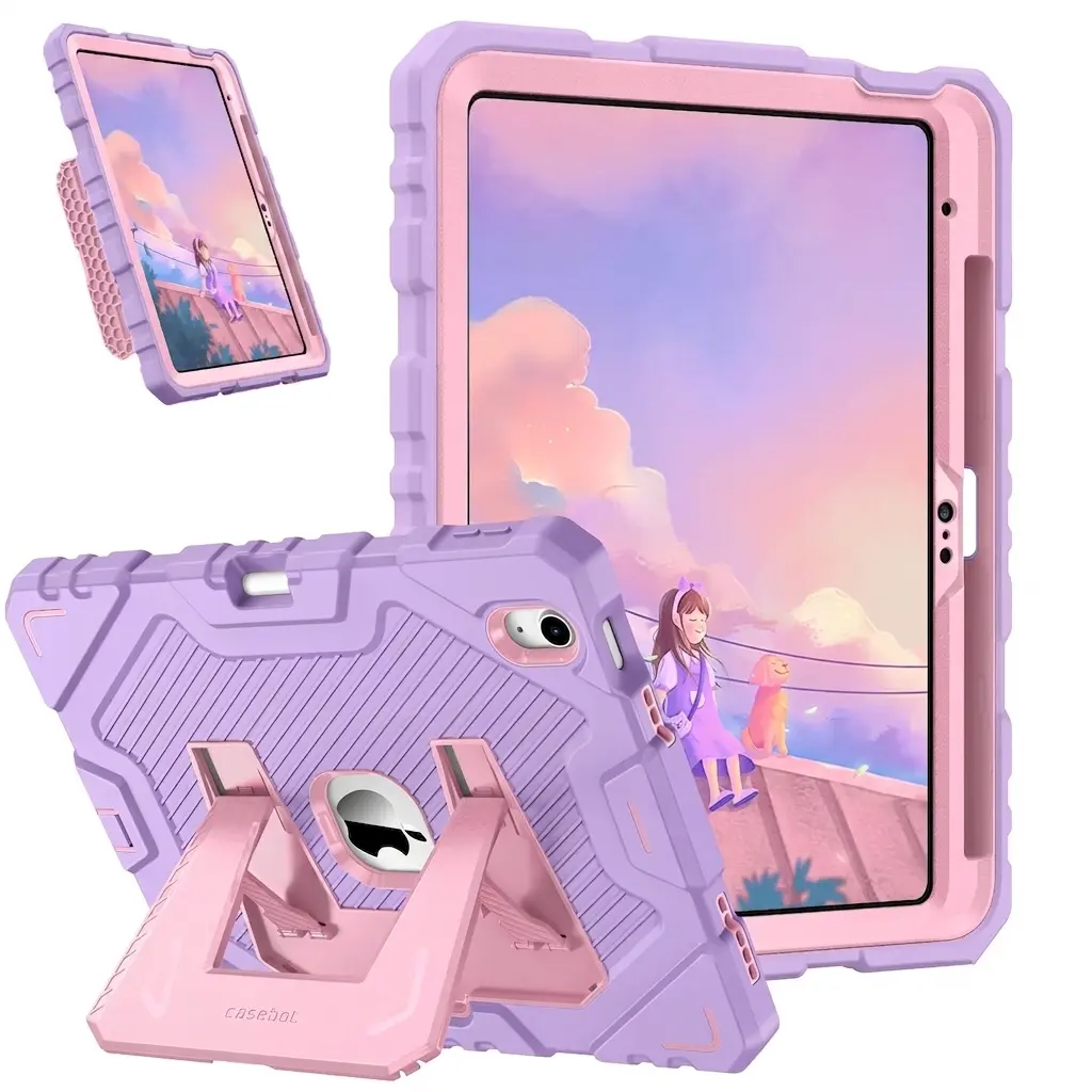 Fintie Kid-Friendly Case for iPad (A16) 11th Gen & iPad 10th Gen, 3-Layer Rugged Protective Case with Built-in Kickstand, iPad Accessories for Kid
