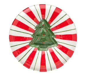 10 Strawberry Street Peppermint Tree Chip & DipPlate