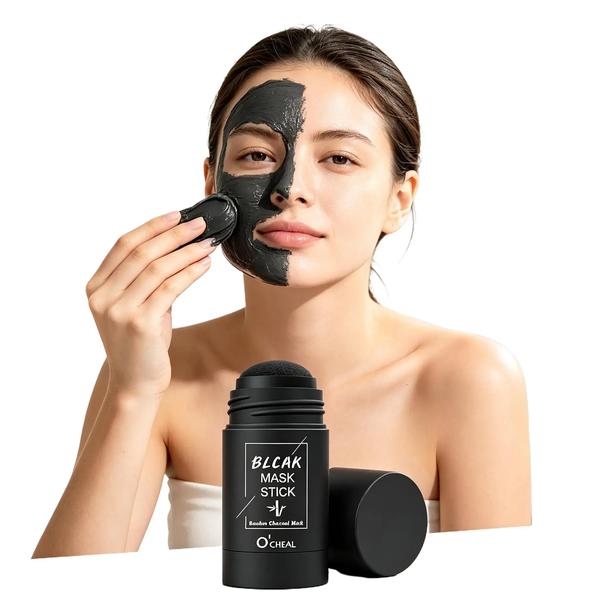 O'CHEAL Bamboo Charcoal Green Tea Clay Mask Stick - Deep Pore Cleansing, Brightening, Hydrating Vegan Facial Moisturizer for All Skin Types, Skin Clearing Face Mask Hydrating Moisture Moisturizing Daily Nourishing Sensitive Hydrate Daily Nourishing Skin C