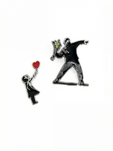 Vintage Punk Style Unisex Cartoon Character Brooch, Unique Design Casual Pin, Fashion Accessory, Perfect for Daily Wear and Gifts