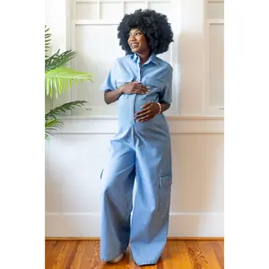 Chic Bump Denim Jumper - Light Blue