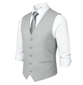 TweedLad men's casual suit vest, slim-fit business formal vest, suitable for suits and tailcoats