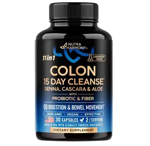Colon Cleanse - 15 Day Cleanse for Women & Men - Senna | Cascara | Garcinia Cambogia | Probiotics & Fiber - Digestion & Detox - Debloating & Bowel Movement - Natural & Vegan - 30 Capsules