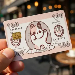 (2 Pack) Funny Cartoon Cat Card Skin High-Quality Vinyl Card Decal Credit Card Cover Scratch-Resistant Water-Resistant Everyday Accessories