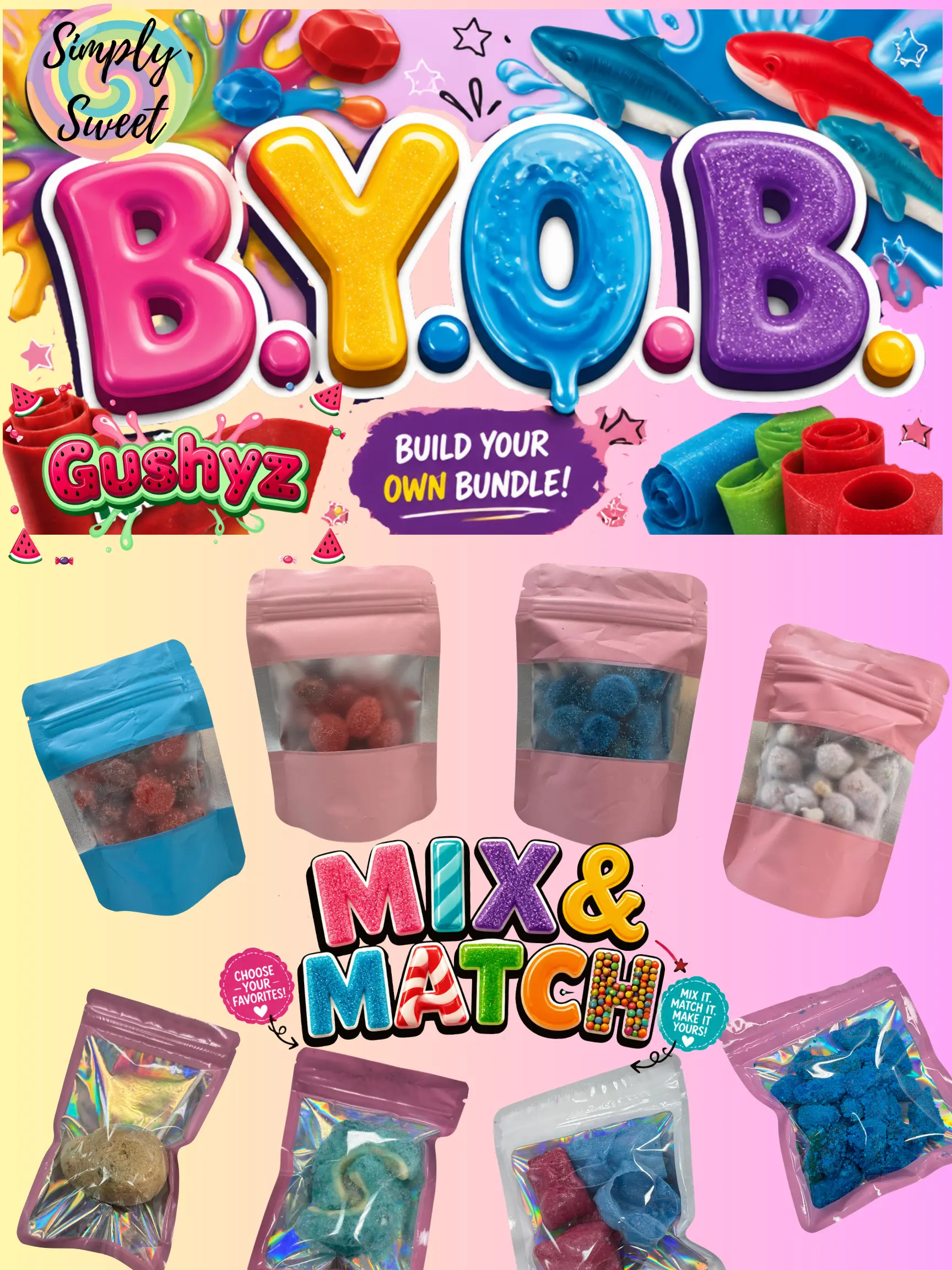 Simply Sweet CLE Mini Candy Packs - Rainbow, Watermelon Gummies, Sweet-Sour Pick-and-Mix Snacks Simply Sweet CLE Mini Candy Packs - Rainbow, Watermelon Gummies, Sweet-Sour Pick-and-Mix Snacks