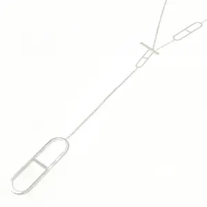 Pre-owned HERMÈS Sterling Silver 925 (Ag925) Small Leather Goods Hermes Ever Chaine d Ancre 925 Silver Necklace