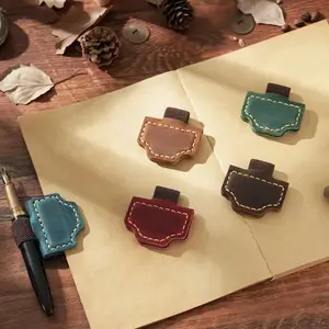 Personalized Magnetic Leather Bookmark with Pen Holder, Magnetic Bookmarks, Unique Gift for Book Lovers & Readers, Durable Travel Accessory