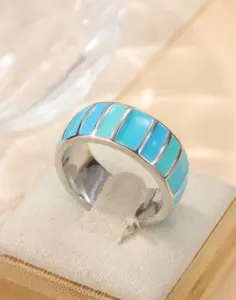 Handmade Artist Painting Ring for Women | Bohemian Wide Band Statement Ring | Vintage Artistic Memorial Ring | Unique Handmade Fashion Jewelry Gift for Everyday Wear