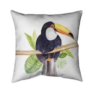 Begin Home Decor 5541-1616-AN354 16 x 16 in. Toucan Exotic Bedroom Pillow - Unique Home Decor Accent