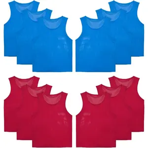 Youth Team Practice Vests for Sports, Football Practice Jersey for Child, Teen & Adult, Set of 12