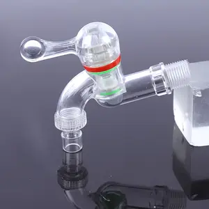 1 piece 6-point system modern transparent plastic faucet - anti-freeze single-hole faucet, suitable for kitchen, bathroom, outdoor garden and washing machine (3.93 inches), easy to install
