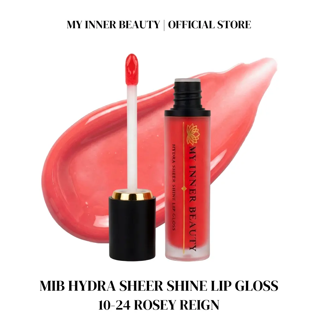 Rosey Reign Hydra Sheer Shine Lip Gloss | Bright Red Tint | All Natural, Vegan, Cruelty-Free | My Inner Beauty