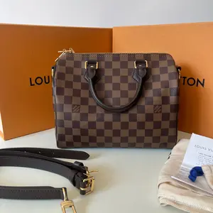 Pre-owned Louis Vuitton 99% New LV Speedy 25 Damier Ebene Handbag & Crossbody Bag Chip Version