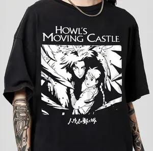 Vintage Howl' House Black And White Shirt, Howl’s Moving Castle Shirt, Ghibli Shirt, Hayao Miyazaki, Studio Ghibli Gift, Anime Gifts