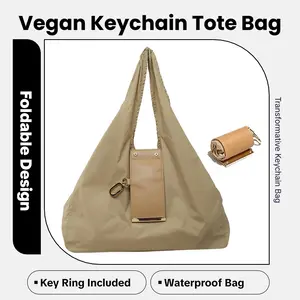 Keychain Tote Espresso Stylish Functional Tote Bag with Keychain Attachment for Everyday Use Portable and Fashionable Folding Shopping Bag Boho Bohemian