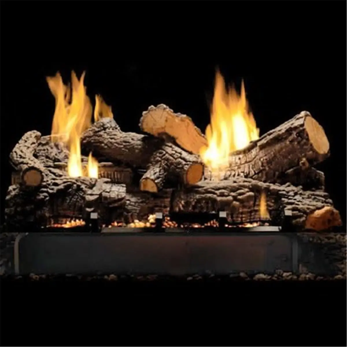 212 MAIN 24 in. Multi-Sided Refractory Fireplace Log Set, Realistic Bark Look, Split Wood Stacked Logs