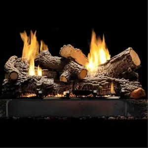 212 MAIN 24 in. Multi-Sided Refractory Fireplace Log Set, Realistic Bark Look, Split Wood Stacked Logs