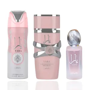 Yara 100ml Perfume + Yara Deodorant 200ml + Yara 50ml Hair mist --- 3-piece bundle by Lattafa