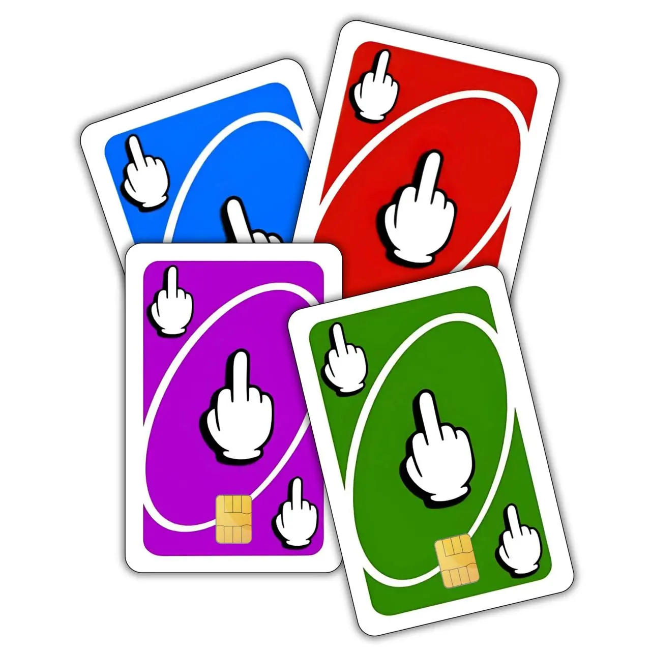 Custom Reverse Middle Finger Credit Card Cover Sticker - Vinyl Stickers Uno Reverse Middle Finger Edition Decal
