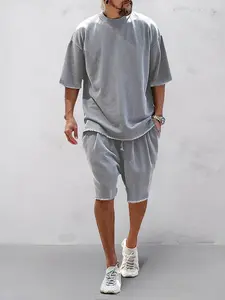 COOFANDY Casual Loose Fit Solid Sports Sets Sweat Suit Textured Sweatsuit