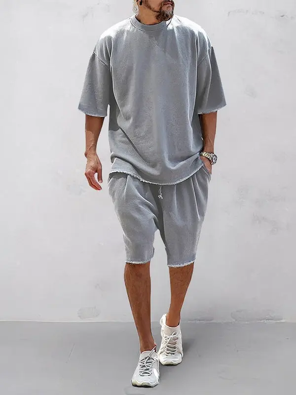 COOFANDY Casual Loose Fit Solid Sports Sets Sweat Suit Textured Sweatsuit