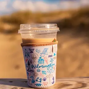 Wilmington Drink Sleeve Drinkware Stylish Coffee Clear Locking Lid Plastic