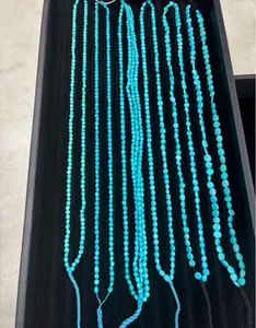 Premium Kingman Turquoise Beaded Necklace - Genuine USA Arizona Stone, Vibrant Blue Jewelry