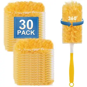 Heavy Duty Duster Refills (30Pack+1Handle), Unscented Disposable Dusters Kit for Cleaning Dusting Furniture Blind Ceiling Fan, Multi Surface 360  Duster