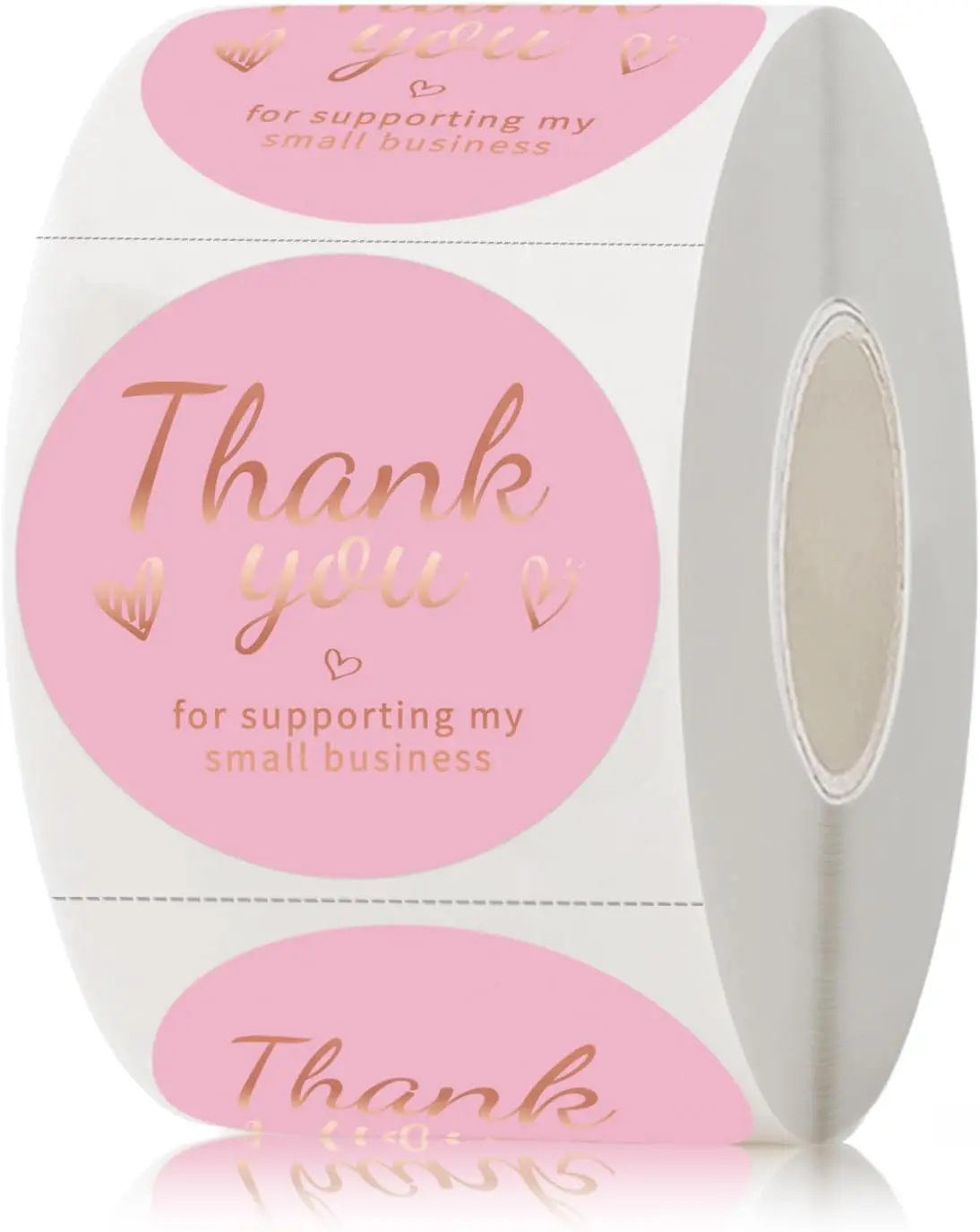 STARBOLING 500 Pcs 1.5-Inch Pink & Rose Gold Self-Adhesive Round Circle Labels, Office Stationery for Small Businesses, Greeting Cards, Gift Wraps