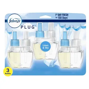 Plug Fade Defy 0.87 oz. Linen and Sky Scent Plug-In Air Freshener Refill (3 Refills)